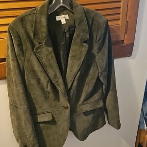 Green Corduroy Women's Blazer